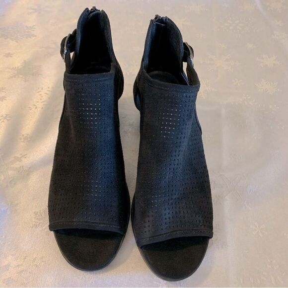 Carlos Santana Peep Toe Boots Laser Cut Vegan Leather Sz 8.5 Gorgeous Boho - Picture 5 of 7